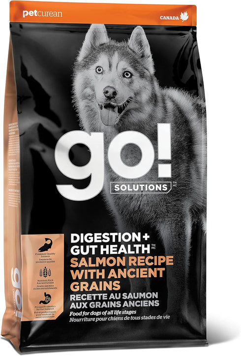 GO! SOLUTIONS Digestion + Gut Health Salmon Recipe - 3.5 Lb Bag - Dry Food for All Life Stages