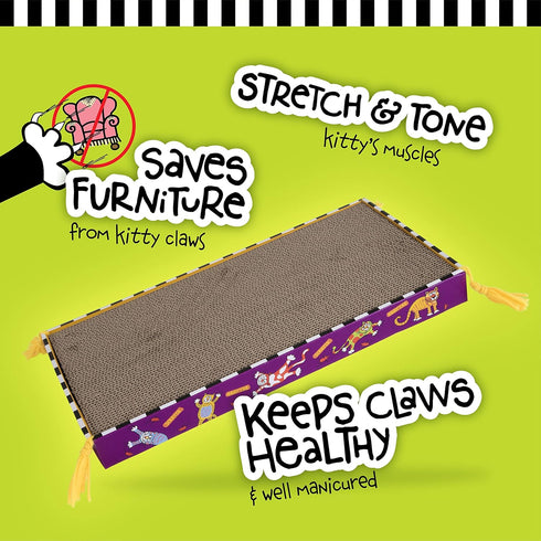 FAT CAT Big Mama's Scratch Cat Toy Box, Includes 100% Organic Catnip Grown in the USA