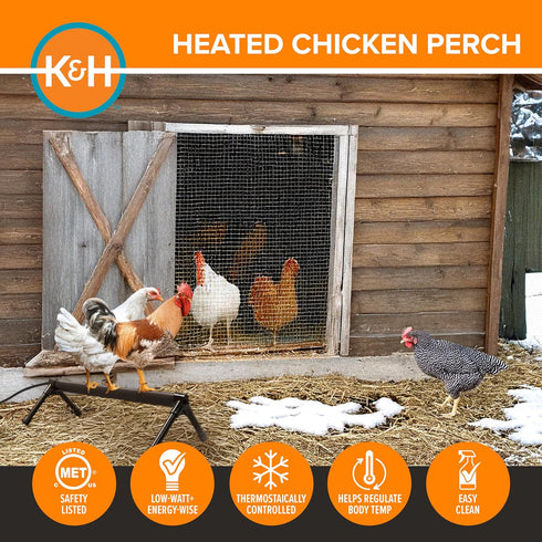 Frozen 36 K&H Pet Products Thermo Heated Chicken Perch for Coop, Warming Chicken Heater, Prevents Toes, Warm Coop