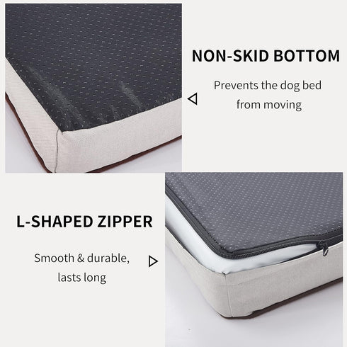 Orthopedic Memory Foam Dog Bed, Cooling Beds for Medium/Large Dogs, Waterproof Pet Bed for Crate, Removable Washable