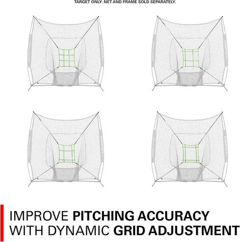 Rukket Baseball/Softball Adjustable Pitching Target, Practice Throwing Target Frame and Net