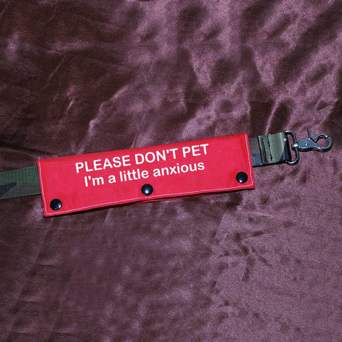 Funny Dog Leash Sleeve, Please Don't Pet I'm a Little Anxious, Pet Leash Wrap Alert Tag (Little Anxious-Sleeve)