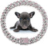 LEIFIDE Dog Chain Collar Diamond Link Necklace for Small Medium Large Dogs Cats (Silver, Pink White, 12 Inch)
