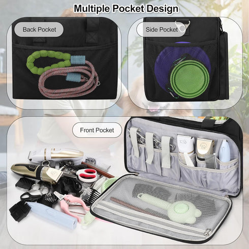 Dog Grooming Vacuum Bag, Pet Grooming Bag Extra Large Dog Grooming Storage Bag with Compartments Professional Travel