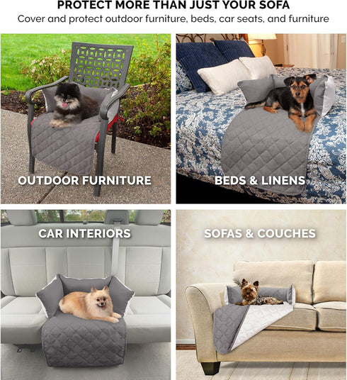 Furhaven Water-Resistant & Reversible Seat Cover Protector - Extra Large - Gray/Mist - Perfect for Couches & Car Seats