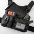 Fitdom Tactical Inspired Sports Utility Chest Pack - EDC Rig Pouch Vest with Built-In Phone Holder for Workouts