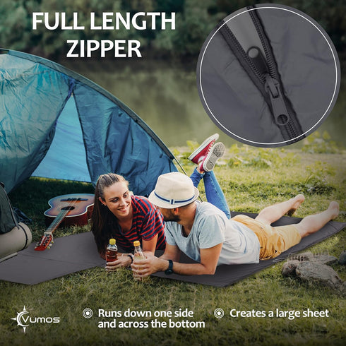 Sleeping Bag Liner and Camping Sheet, Silk Like Material with Full Length Zipper for Travel