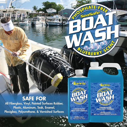 STAR BRITE Concentrated Boat Wash - Heavy-Duty, Non-Streak Formula for Sparkling Hulls, Decks, Chrome and Fittings