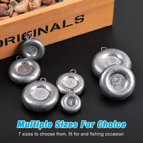 Fishing Weights Disc Sinkers, Coin Sinkers Saltwater Surf Catfishing Gear Tackle 8oz 6oz 5oz 4oz 3oz 2oz 1oz