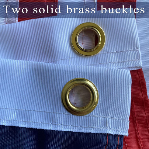 WDGG American Flag for Boat, 12x18 inches with 4 Heavy Duty Clips, Embroidered Stars and Brass Grommets