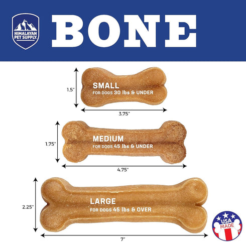 Himalayan Pet Supply Dog Chew Bone, Medium, Long Lasting, 100% Natural, Healthy & Safe for Dogs 45 lbs and Under