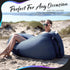 210T 450 lbs. Nevlers Navy Inflatable Couch Air Sofa | Polyester Blow Up Chairs | No-Pump Inflatable Lounger | Air
