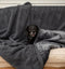 Waterproof Dog Blankets for Large Dogs, Washable Sherpa Dog Blanket for Bed, Pet Covers for Couches, 60x80