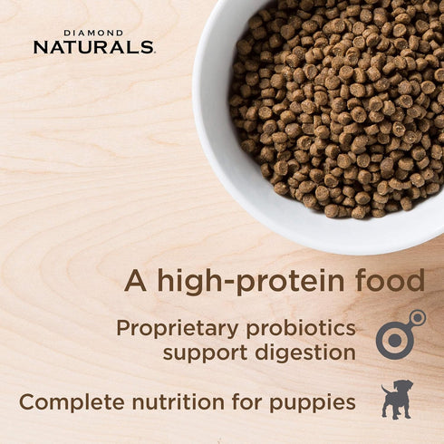 Diamond Naturals Small Breed Puppy Real Chicken Recipe High Protein Dry Dog Food, 18 Pound Pack