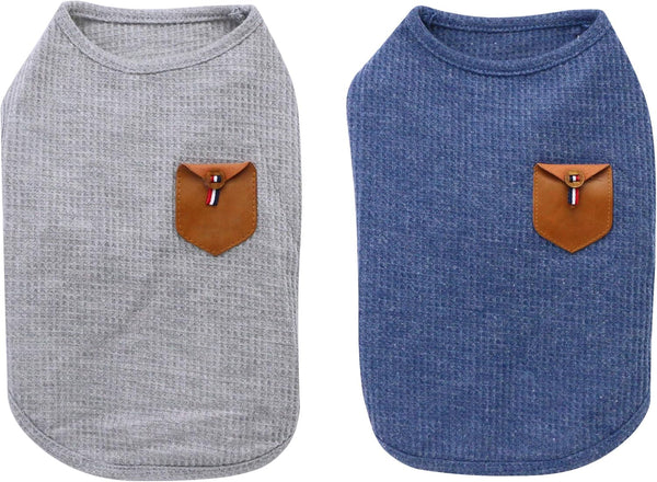 YAODHAOD 100% Cotton Dog Shirt, Summer Lightweight T-Shirts for Medium Small Dogs, Soft Breathable Tank Top (2pack)