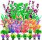 30Pcs Aquarium Plants, Fish Tank Accessories, Artificial Aquatic Plants, Full Set of Decorations