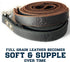 Leather Dog Leash with Locking Carabiner - Strong and Soft for Training and Walking, 6 Ft Long x ¾” Wide
