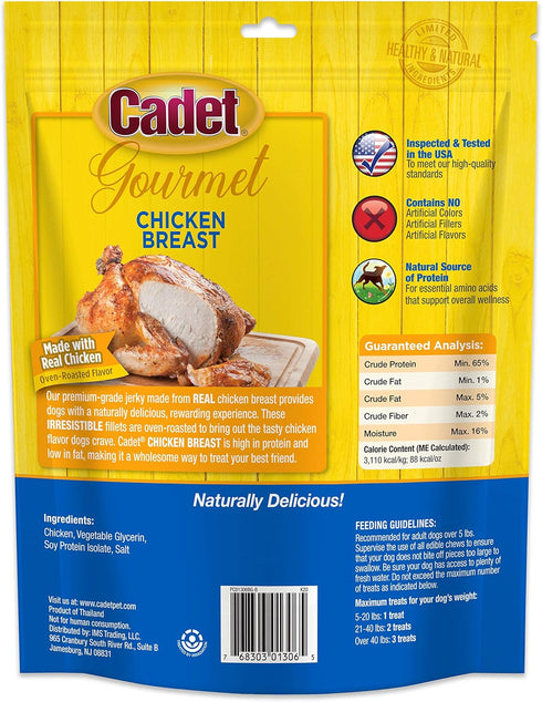 Cadet Gourmet Chicken Breast Dog Treats - Healthy & Natural Training Treats for Small & Large Dogs, 14 oz