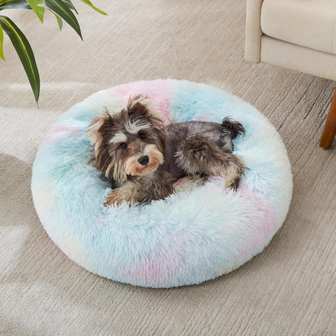 WESTERN HOME WH Calming Dog & Cat Bed, Anti-Anxiety Donut Cuddler, Soft Round Bed for Small Medium Dogs and Cats