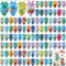 Sweetude 100 Pcs Summer Plaid Dog Bandana Bulk with Sayings Hawaii Bandana