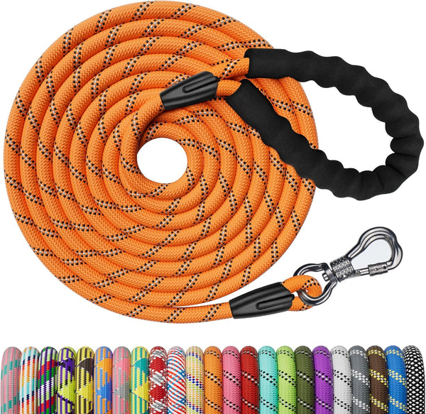 NTR Heavy Duty Large Dog Leash - 30FT Reflective with Swivel Lockable Hook and Comfortable Padded Handle