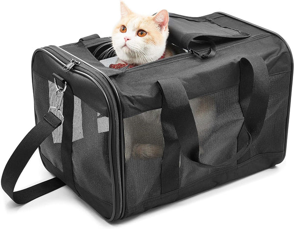 FluffyDream Pet Travel Carrier, Soft Sided Portable Bag for Cats, Small Dogs, Kittens or Puppies 17 lbs Max (Medium)