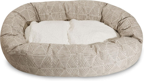 Majestic Pet 24" Charlie Beige Metallic Sherpa Bagel Bed
