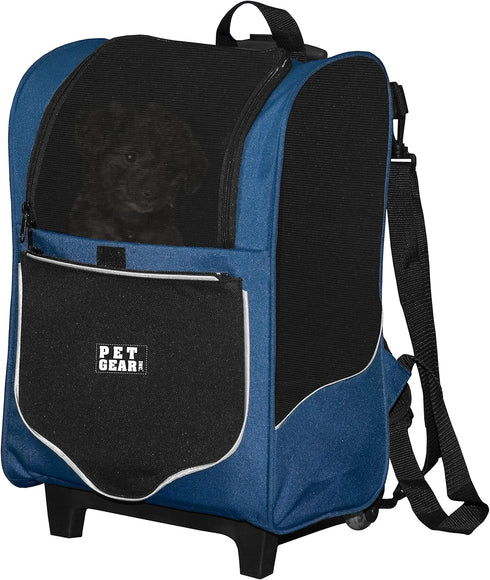 Pet Gear I-GO2 Roller Backpack: Travel Carrier and Car Seat for Cats/Dogs, Mesh Ventilation, 12 Colors Available