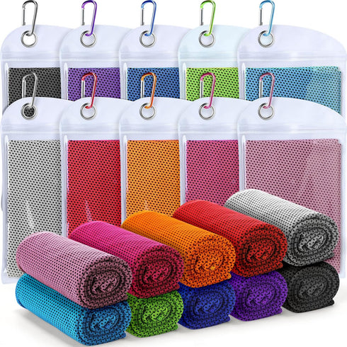 Honoson 20 Packs Cooling Towel, 40" x 12" Ice Towel for Neck and