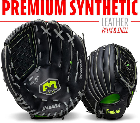 Franklin Sports Baseball + Softball Gloves - Field Master Adult + Youth Gloves - Right Hand + Left Hand - Multiple