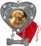Dog Sympathy Photo Christmas Ornament, Heart Shaped, Holds 1 3/4" Photo, Gift-Storage Bag Included