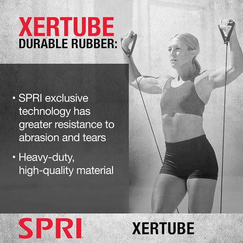 SPRI Resistance Bands with Handles - Exercise Tube Bands for Strength Training Fitness