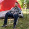 Generic Portable Quad Folding Camp Chair with Cup Holder, Black, Outdoor Camping Seat
