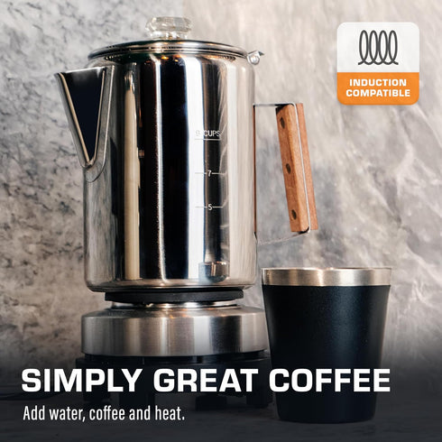 Bozeman 3 [9 COLETTI Induction Coffee Maker Percolator Coffee Pot, Coffee Percolator Brews Kinds of Ways: Fire