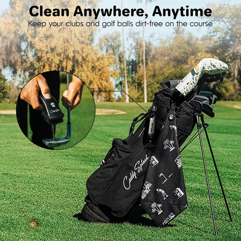 4 Oz- Caddy Splash Golf Club Brush Pro with Water- Heavy Duty Retractable Clip- Push Button for Easy Cleaning- Nylon