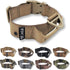 Heavy Duty Dog Tactical Collar with Handle - 1.5in Width Training Military Army TAG Hole for Medium Large (L: Neck 14"