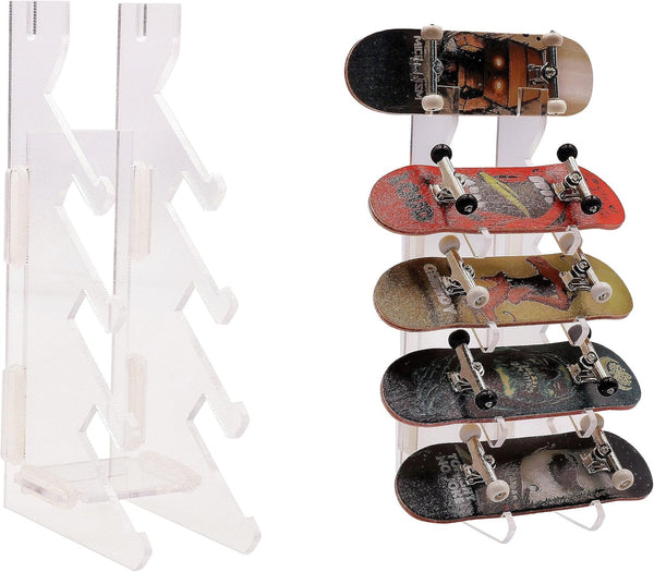 RACOFSB Fingerboard Display Rack,Pro Finger Skateboard Storage Stand,Transparent Acrylic Finger Board Racks