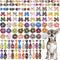 100pcs Halloween Dog Bow Ties Bulk Adjustable Neckties for Small Medium Dogs, 25 Set Pumpkin Patterns for Party Holiday