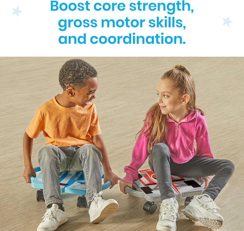 hand2mind Blue Plane Glider Scooter Board, Floor Scooter Board, Gross Motor Toys, Kids Exercise & Physical Education