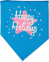 Scribble Happy Holidays Screen Print Bandana for Pets, Small, Turquoise - Mirage Pet Products