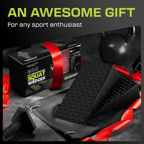 Squat Wedge Block Pair, Calf Stretcher Slant Board for Squats, Anti-Slip Heel Elevated Squat Wedge