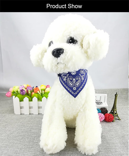 Deep Blue Fashion Dog Bandana Collar with Puppy Bandana for Medium Dogs