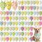 Abbylike 100 Pcs Easter Dog Bandanas Bulk Bunny Egg Carrot Bandanas for