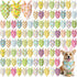 Abbylike 100 Pcs Easter Dog Bandanas Bulk Bunny Egg Carrot Bandanas for