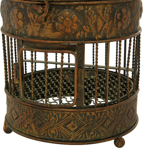Deco 79 Vintage Metal Birdcage, Fit for Flowers, Planter, Candles, 24", 16"H, Bronze