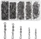 Fishing Clips Kit, 60/200pcs Quick Snaps, Barrel Snap Swivel, Rolling Swivel, Safety Snap for Freshwater Saltwater