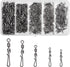 Fishing Clips Kit, 60/200pcs Quick Snaps, Barrel Snap Swivel, Rolling Swivel, Safety Snap for Freshwater Saltwater