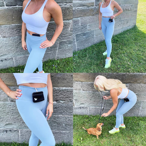 Pocket Sized Dog Treat Pouch with Magnetic Closure - Turquoise Dog Walking Treat Bag for Pet Training