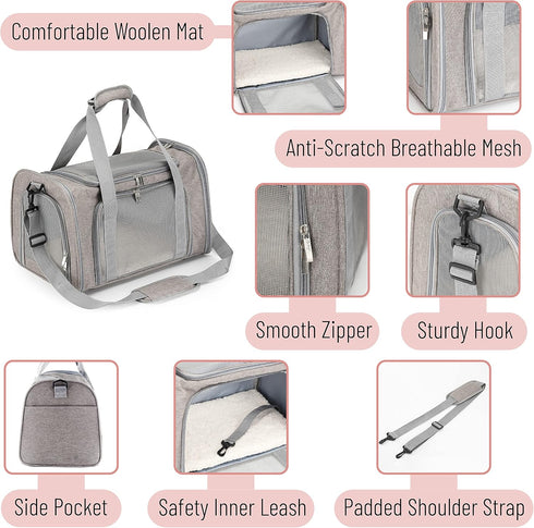 Mr. Pen Pet Carrier - Soft Cat & Dog Travel Carrier Bag, Cat Travel Carrier, Dog Soft-Sided Carriers, Pet Travel Carrier