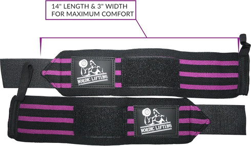 Nordic Lifting Wrist Wraps, 2 Pairs, Wrist Straps for Weightlifting, Powerlifting, CrossFit, Men & Women